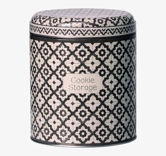 Bild av stilren och praktisk plåtburk för kakförvaring