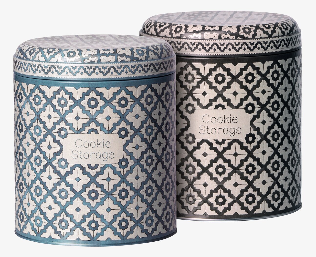 Bild av eleganta plåtburkar för kakförvaring i köket