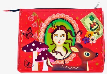 Bild av färgglad necessär med konstnärlig design