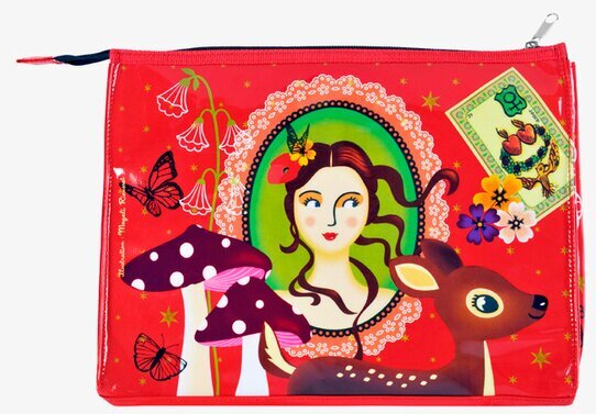 Bild av färgglad necessär med konstnärlig design