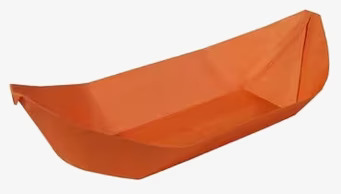 Bild av modern, origami-inspirerad design i orange