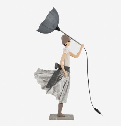 Foto av unik bordslampa med konstnärlig design