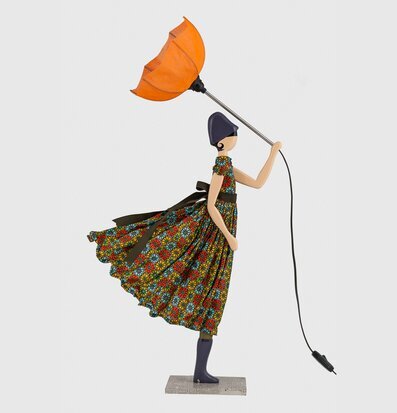 Bild av kreativ bordslampa med färgglad design