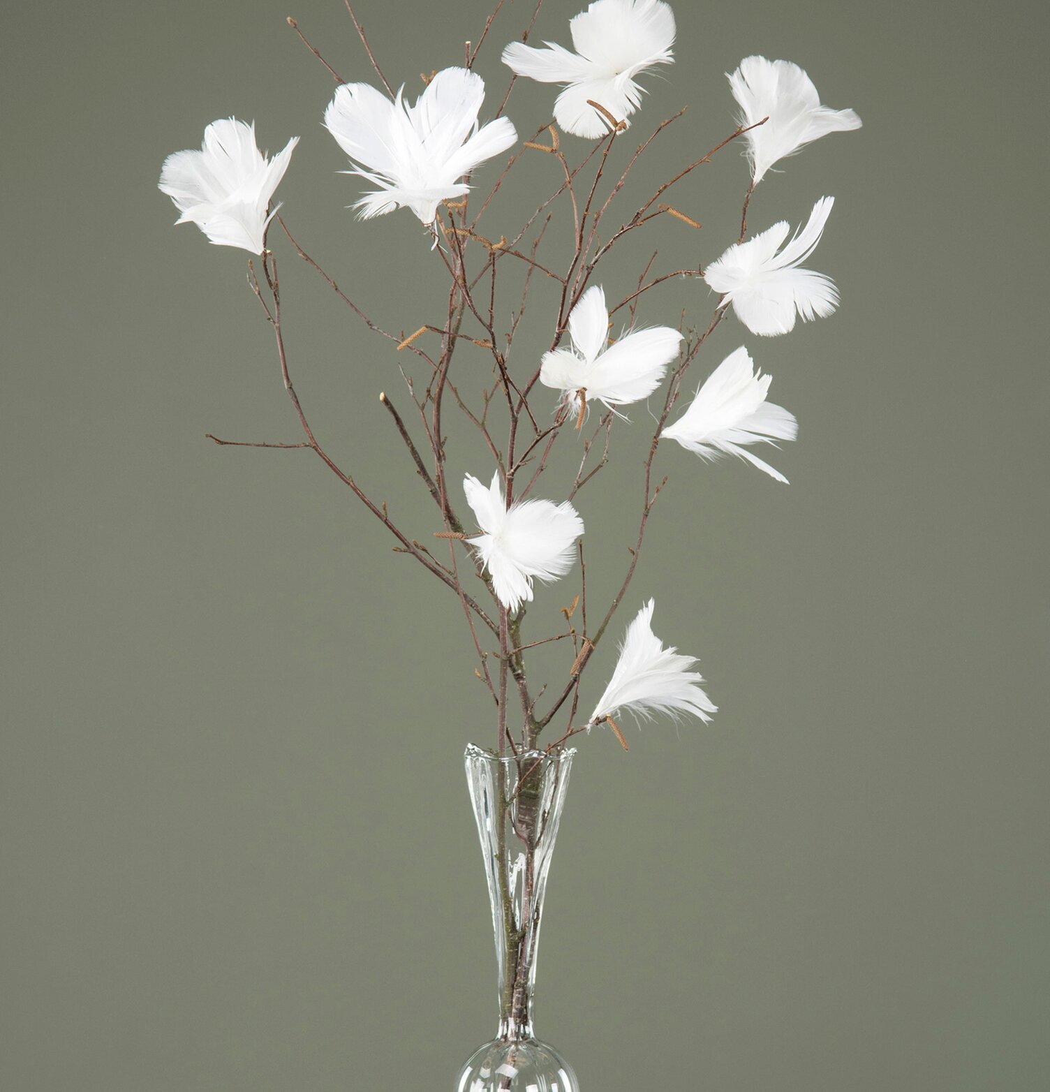 Fjäder/Tråd Blom Vit från A Lot Decoration i glasvas