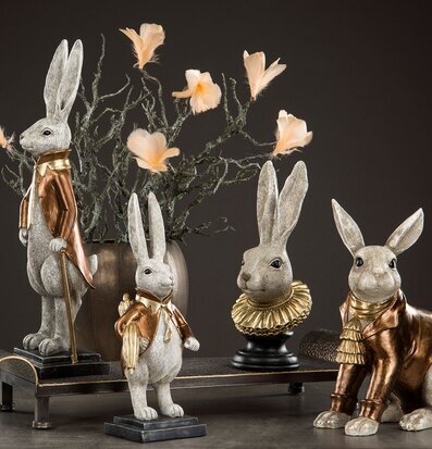 Foto av dekorativa kaninfigurer i Art Déco-stil