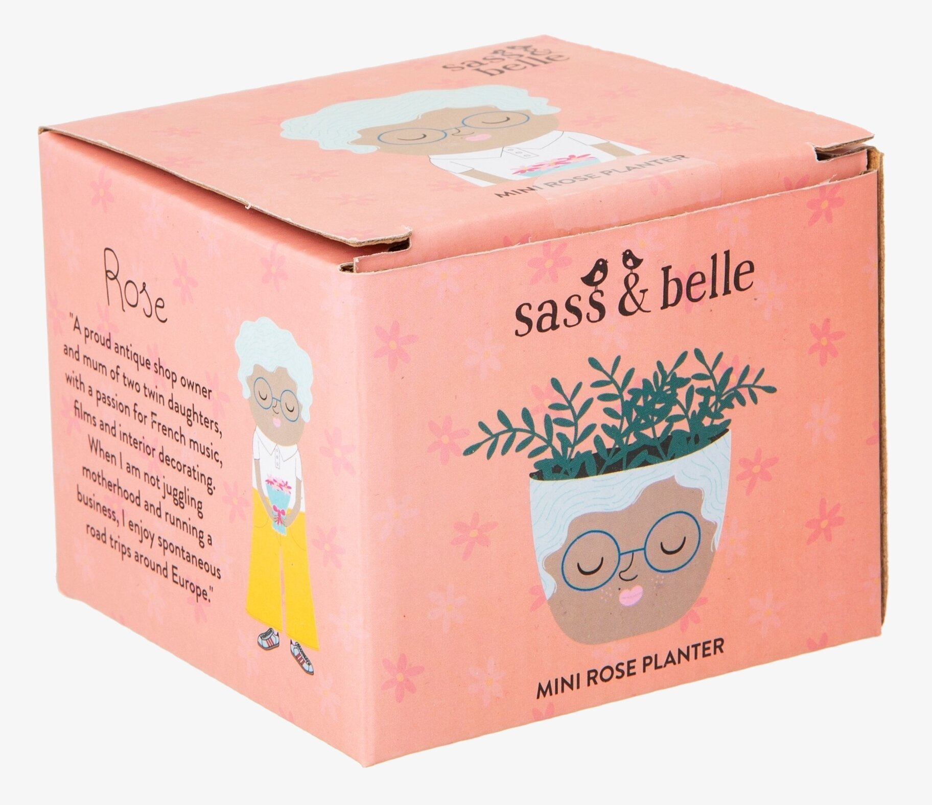 Kruka Mini Rose från Sass & Belle i pastellfärgad kartong