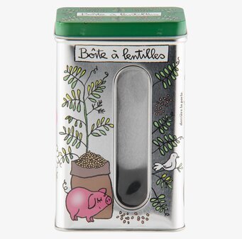 Bild av charmig plåtburk med lekfull design