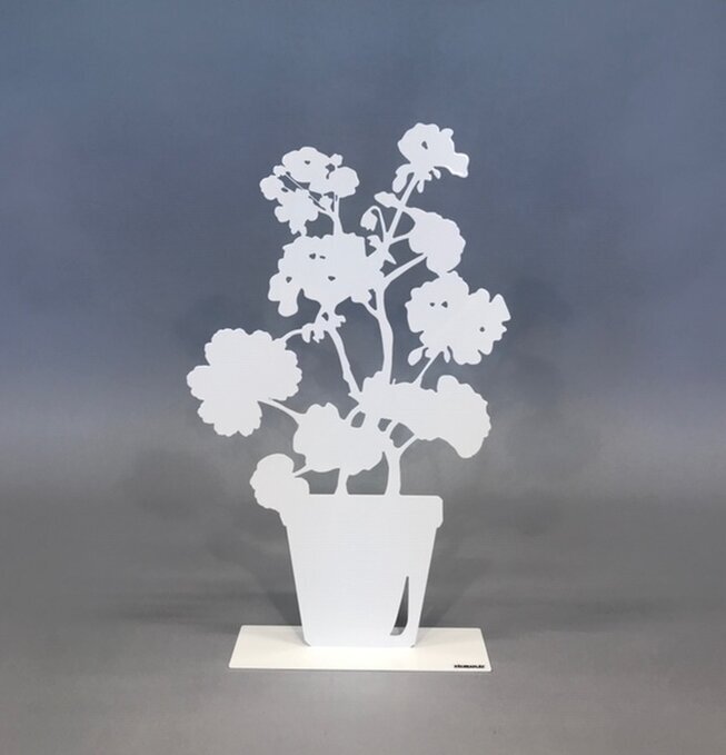 #ÄlskaPlåt Pelargon Vit från Älskaplåt, vit metallpelargon