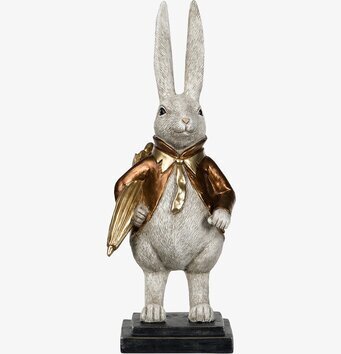Bild av elegant kaninskulptur med kopparrock