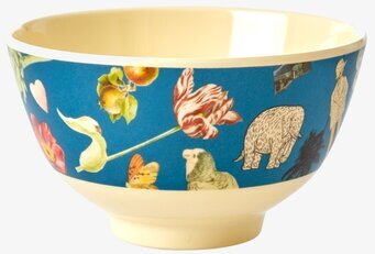 Bild av färgstark och konstnärlig skål med motiv