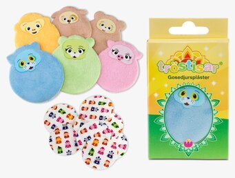 Bild av färgglada och lekfulla gosedjursplåster
