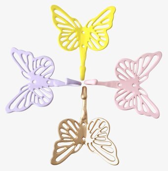 Bild av färgglada fjärilskrokar för lekfull inredning