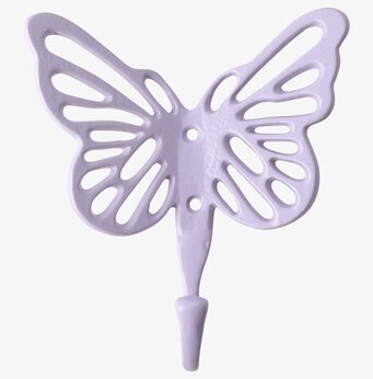 Bild av fjärilsformad väggkrok i lavendellila nyans