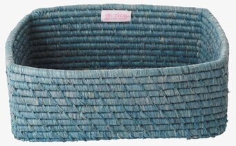 Bild av rektangulär förvaringskorg i djup blå nyans