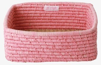 Bild av charmfull och praktisk rosenröd förvaringskorg