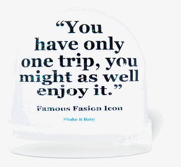 Snöglob Iris Iconic XL från Shake it Baby med inspirerande text