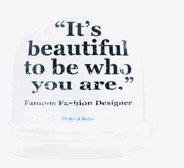 Bild av elegant snöglob med inspirerande citat