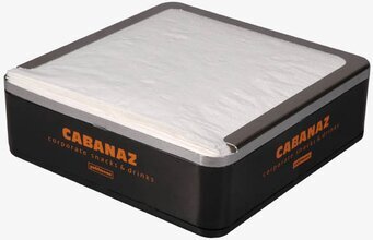 Bild av stilrent och funktionellt servettställ i svart