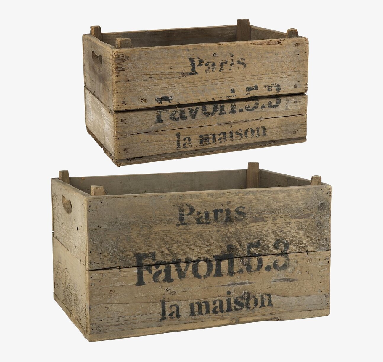 Trälåda PARIS från IB Laursen i rustikt trä med fransk text