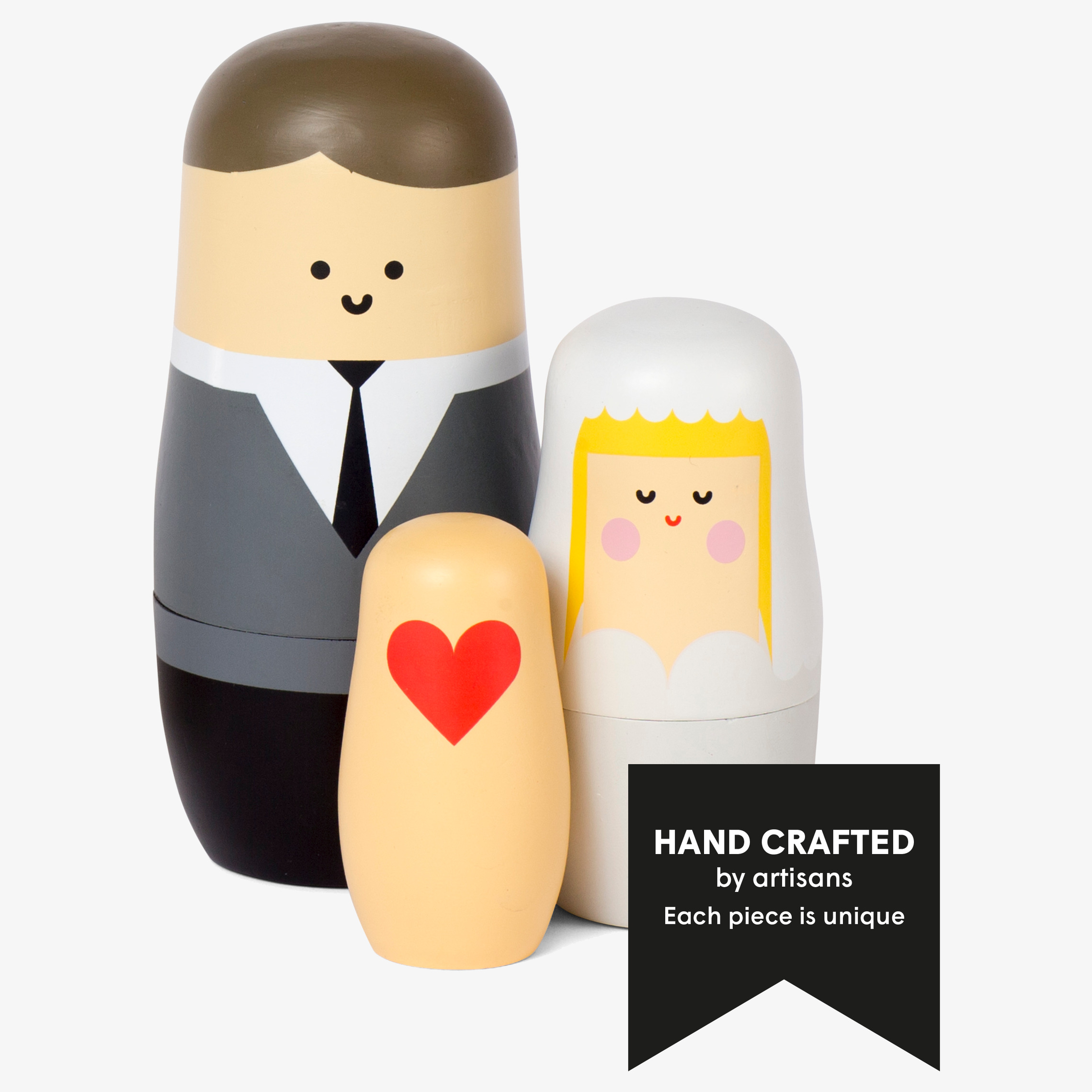 Ryska Dockor Wedding från Spring Copenhagen, handgjorda träfigurer