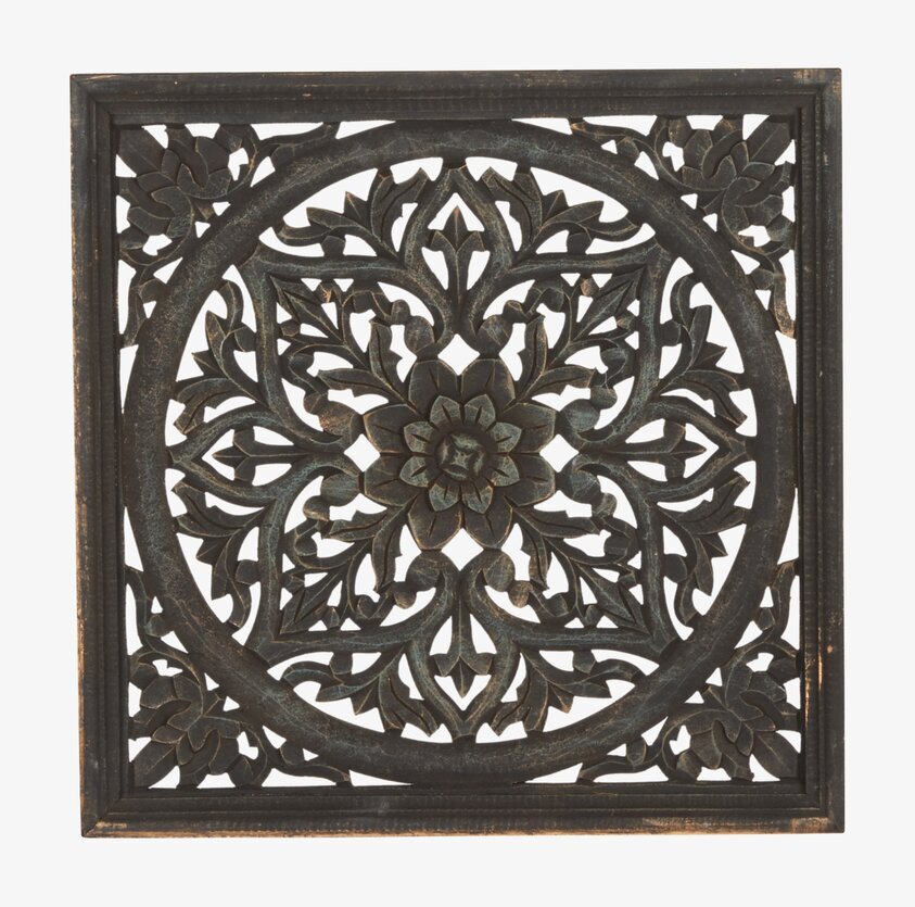 Väggdekoration Carve Svart/Guld från Affari med blommotiv