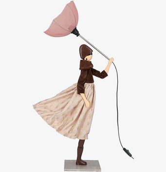 Bild av elegant bordslampa med konstnärlig design