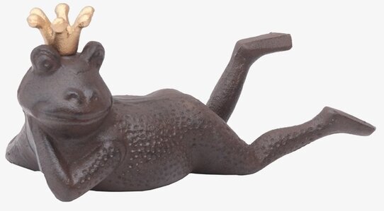 Bild av stiliserad groda med guldkrona för dekoration