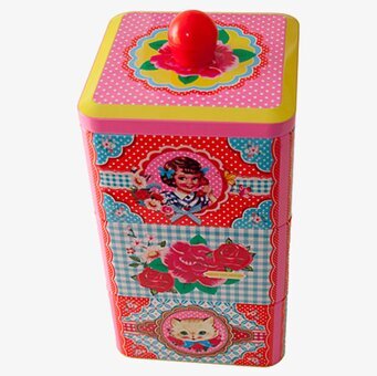 Bild av färgglad plåtburk med nostalgisk design