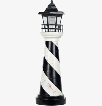 Bild av dekorativ solcellsdriven fyrformad lampa