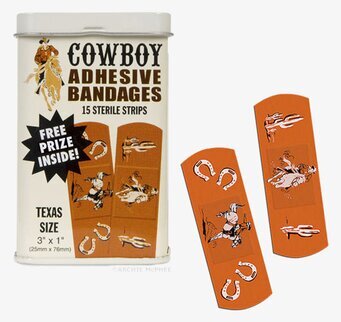Bild av färgglada cowboyplåster med westernmotiv