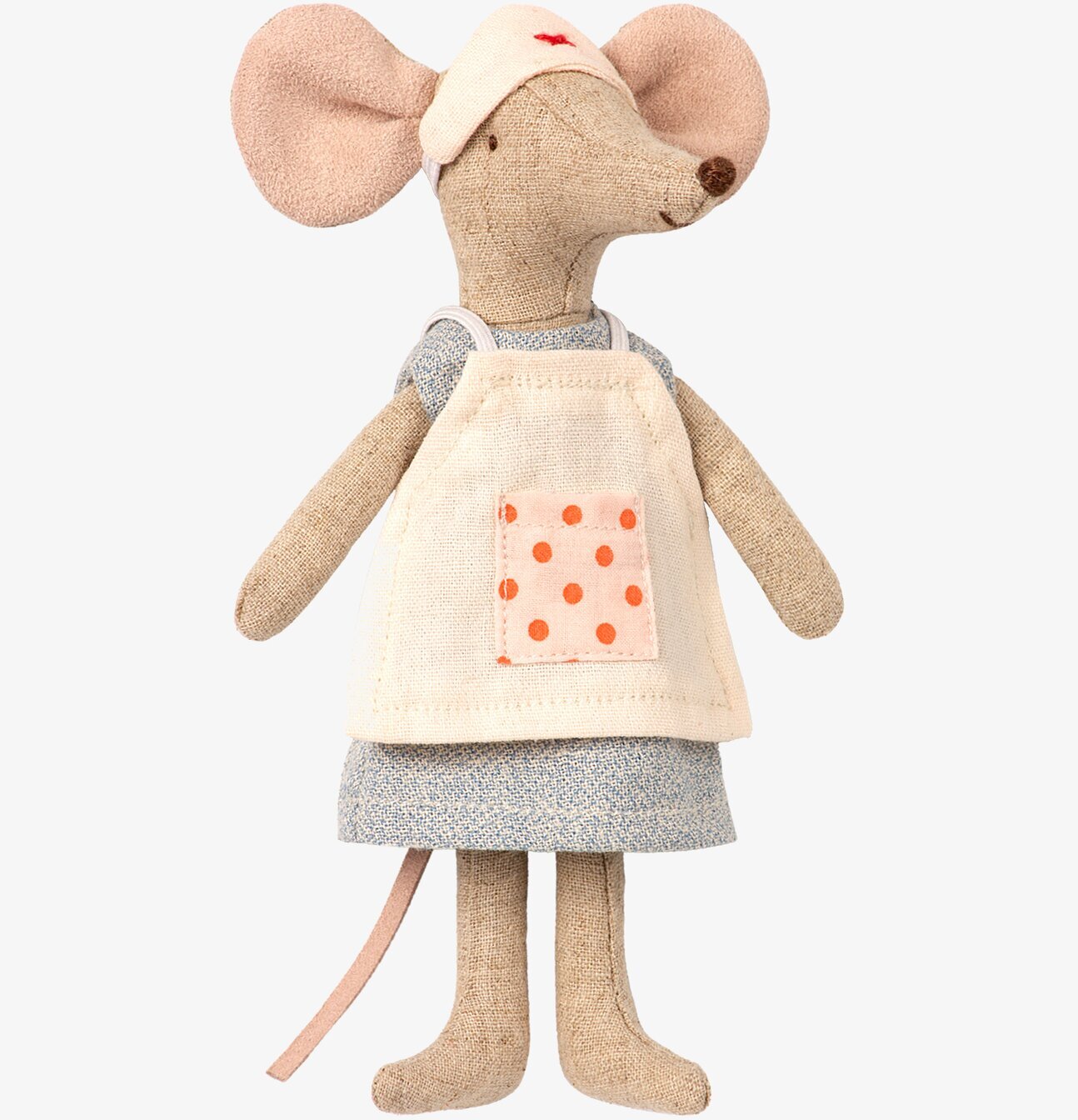 Mouse Nurse från Maileg i sjuksköterskeuniform med hätta