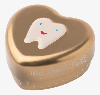 Bild av hjärtformad plåtburk med gyllene yta