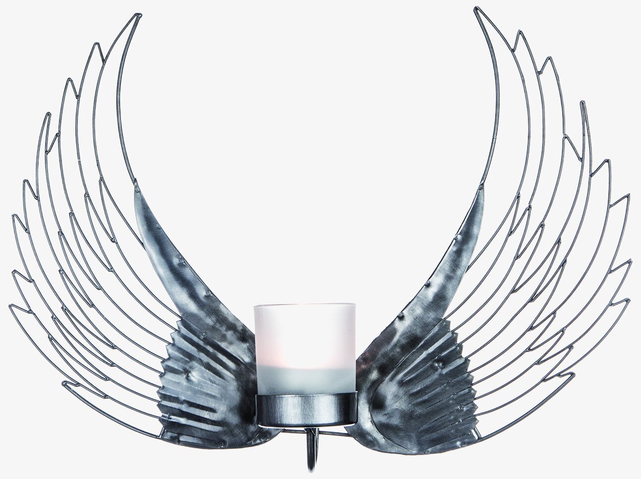 Bild av elegant ljushållare i smide med vingdesign