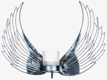 Bild av elegant ljushållare i smide med vingdesign