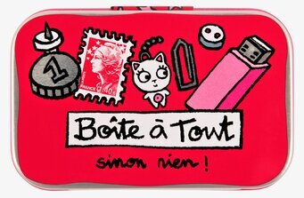 Bild av livfull rosa plåtburk med lekfull design