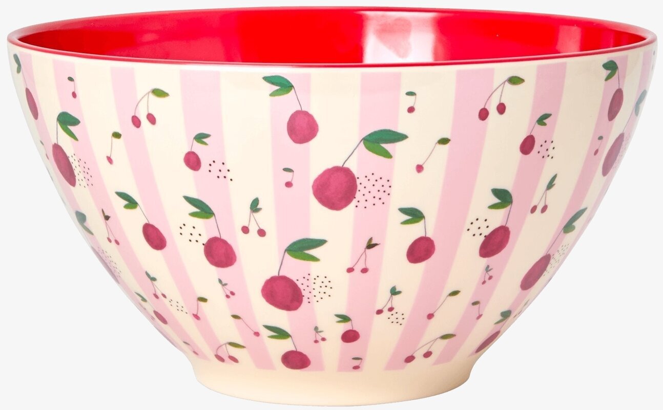 Salladsskål Cherry Print från Rice med körsbärsmönster