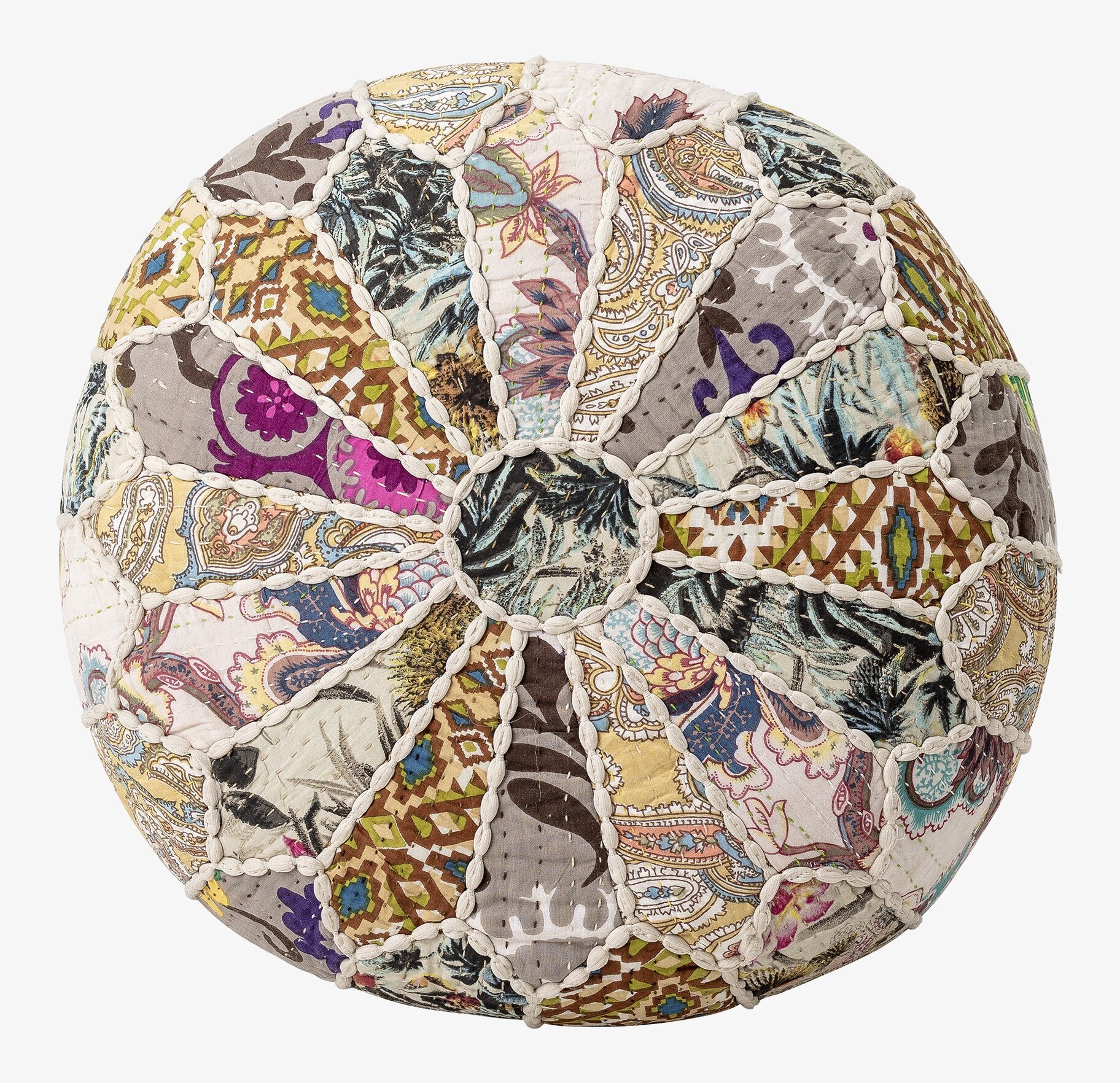 Sittpuff Multicolor från Bloomingville i färgglatt patchwork