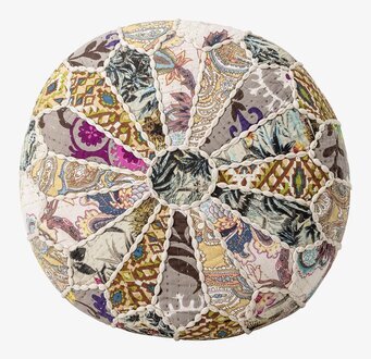 Bild av livfull sittpuff med mångfald av mönster