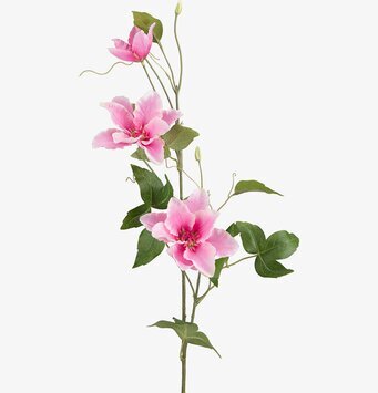 Bild av konstgjord blomsterkvist med rosa clematis