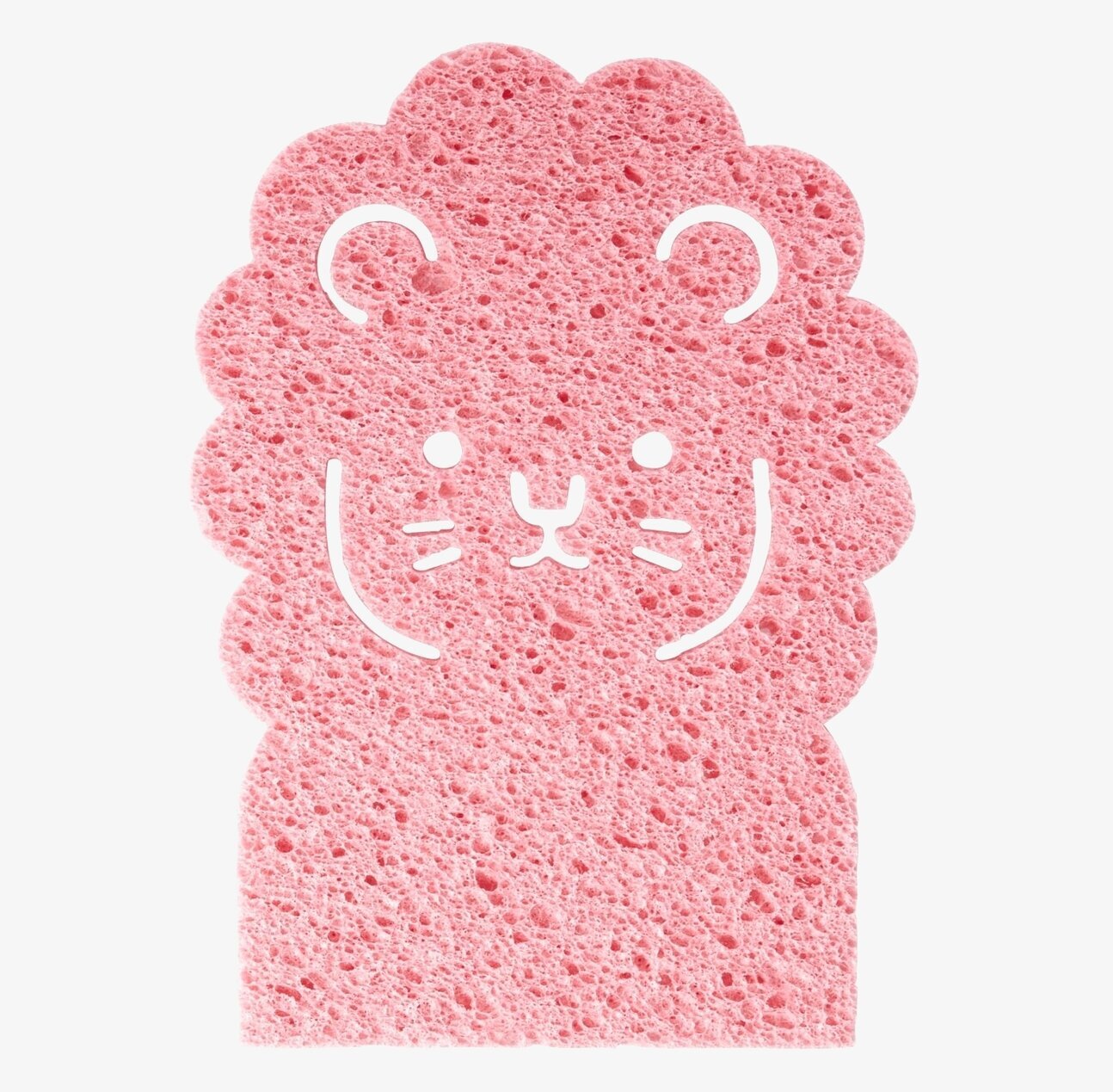 Bad-/Kökssvamp Lejon från Rice i rosa med lejonansikte