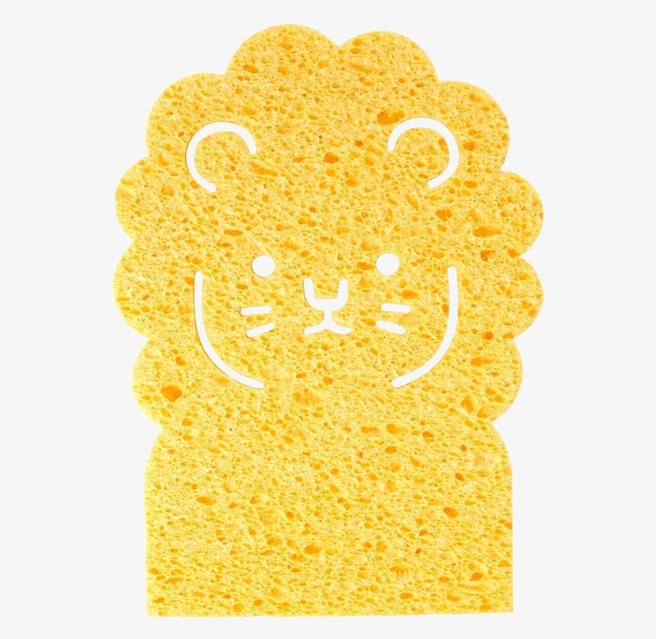 Bad-/Kökssvamp Lejon från Rice, gul och lejonformad svamp