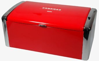 Bild av praktisk och stilren röd brödbox för köket