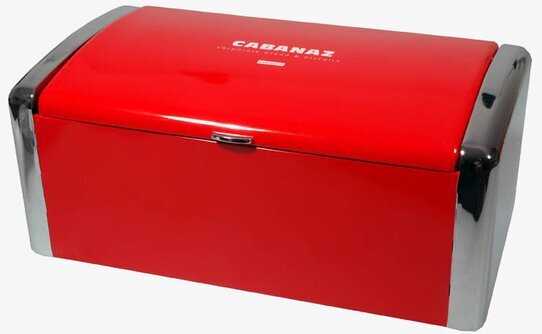 Brödbox röd från Cabanaz med silverfärgad låsmekanism