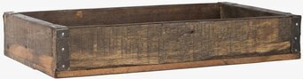 Foto av rustik trälåda med metallbeslag och patina