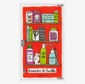 Foto av färgglatt och lekfullt medicinskåp för hemmet