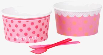 Bild av färgglada bägare och skedar för festliga tillfällen