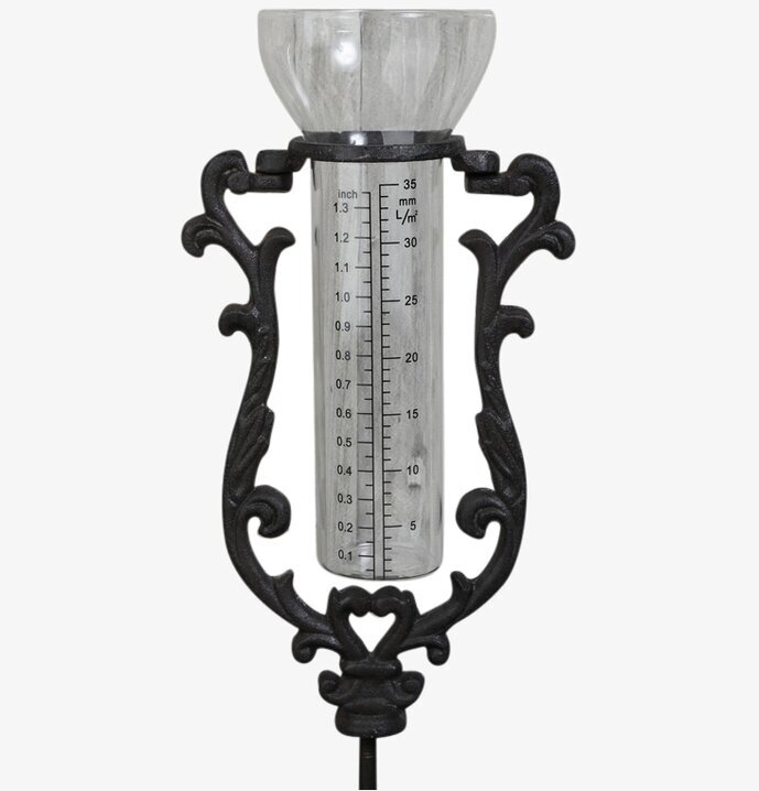 Regnmätare Gjutjärn från Silkflower med glasrör och stativ