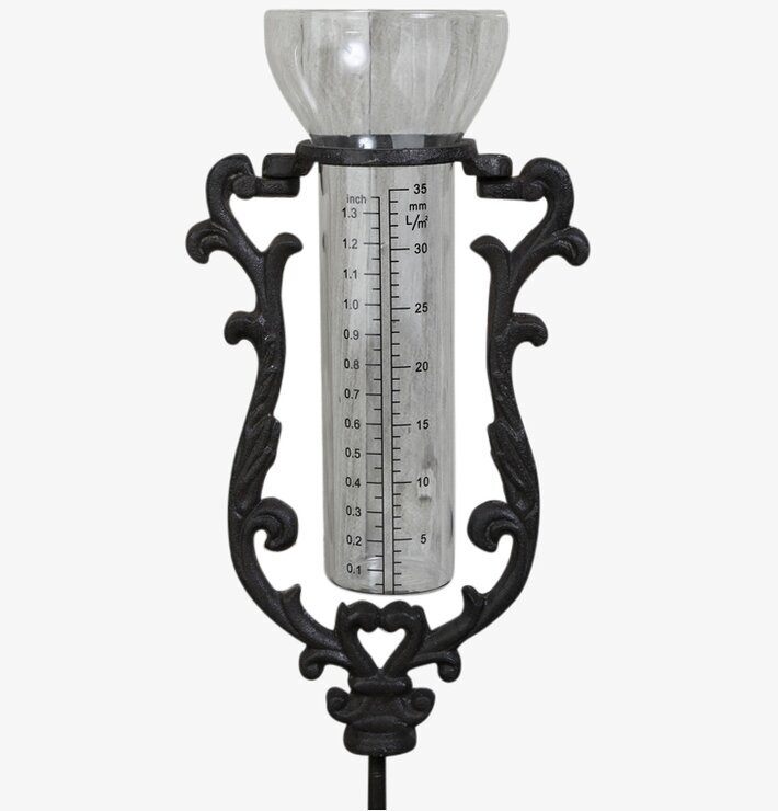 Regnmätare Gjutjärn från Silkflower med glasrör och stativ