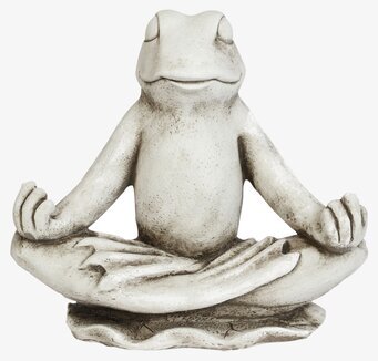 Bild av en grodstaty i yogaposition för trädgården