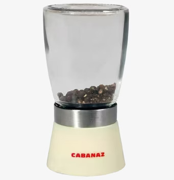 Bild av stilren salt- och pepparkvarn i glas och metall